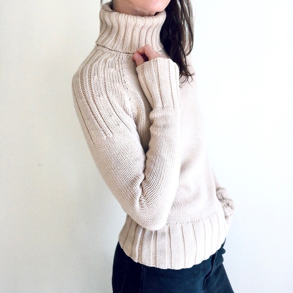 Thick knit cotton turtleneck sweater - Picture 7 of 15